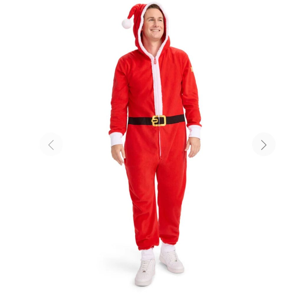 NWT Tipsy Elves Santa Jumpsuit Onesie Red Christmas Ugly Holiday Party Sz MED